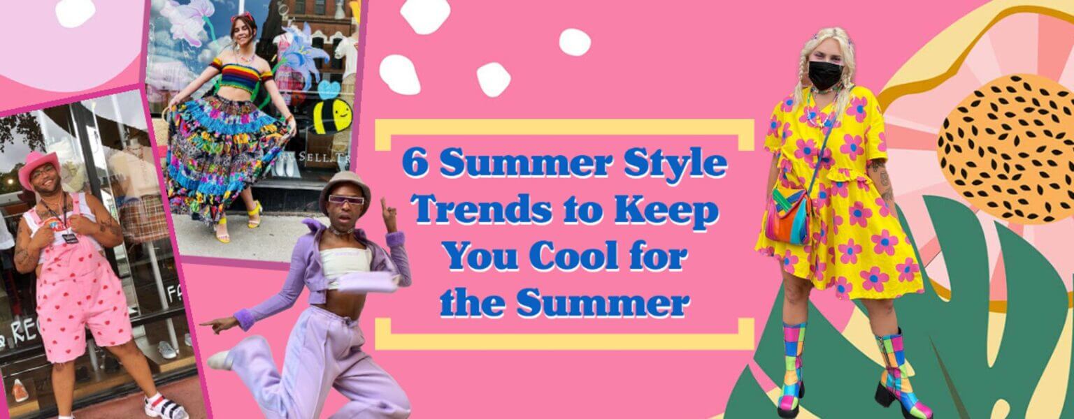 "Summer Style" banner showing post title and four people wearing bright colored summer outfits