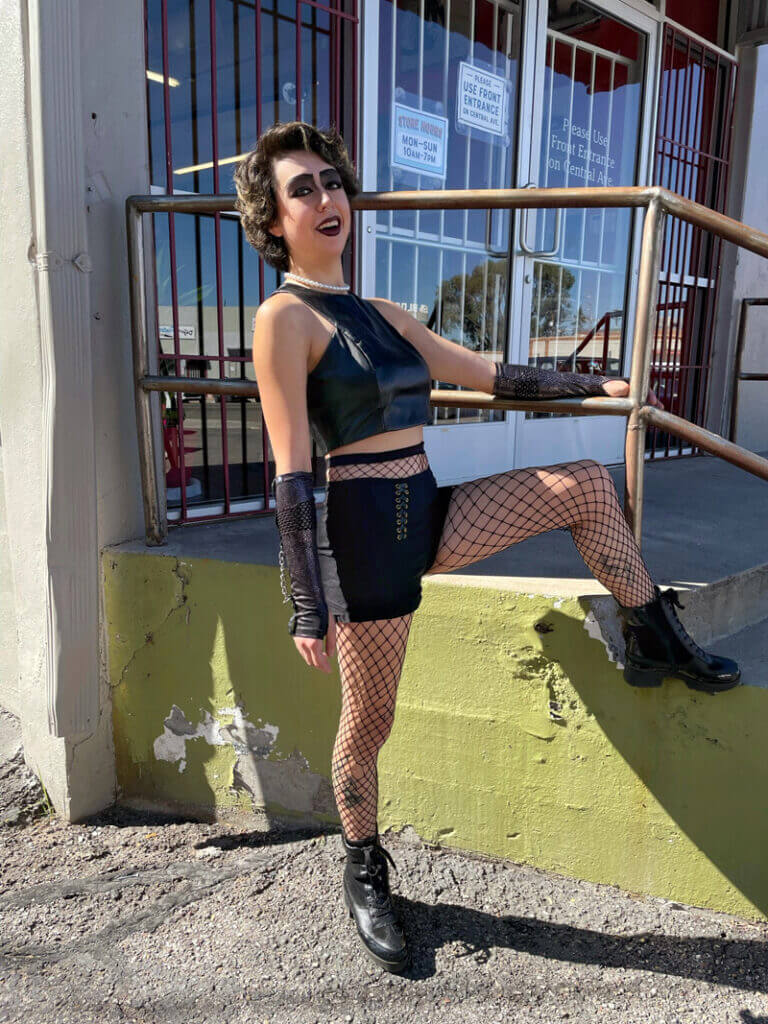 a person dressed as Frank N. Furter from Rocky Horror Picture Show