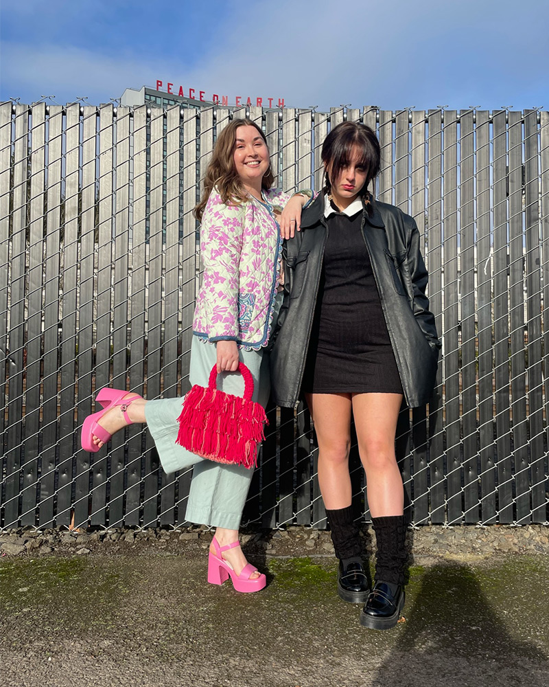 Halloween costumes of Enid Sinclair and Wednesday Addams