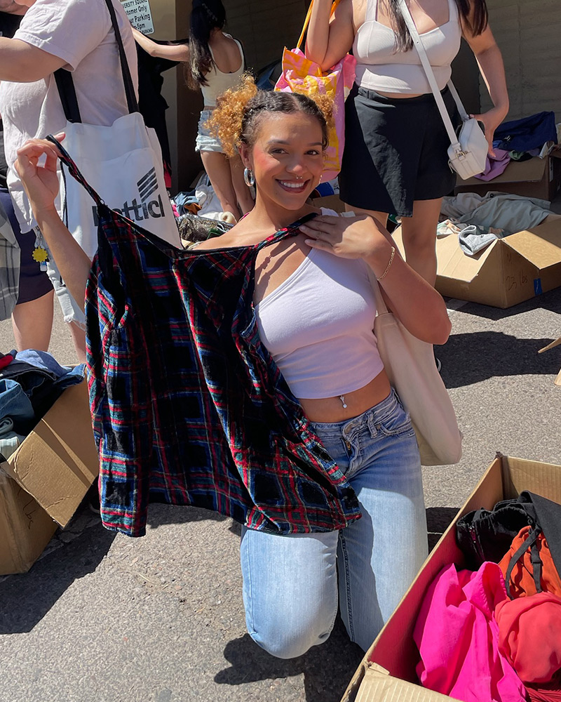 first-eday-pic $1 sale customer with dress