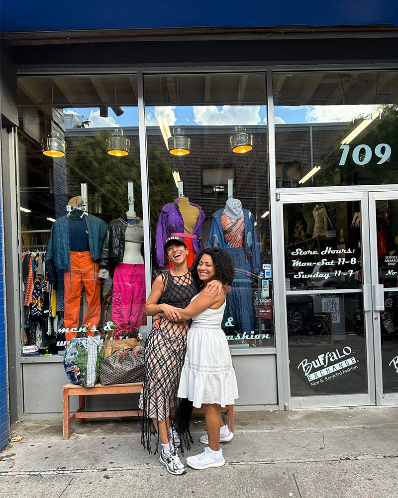 Natasha outside buffalo exchange store 