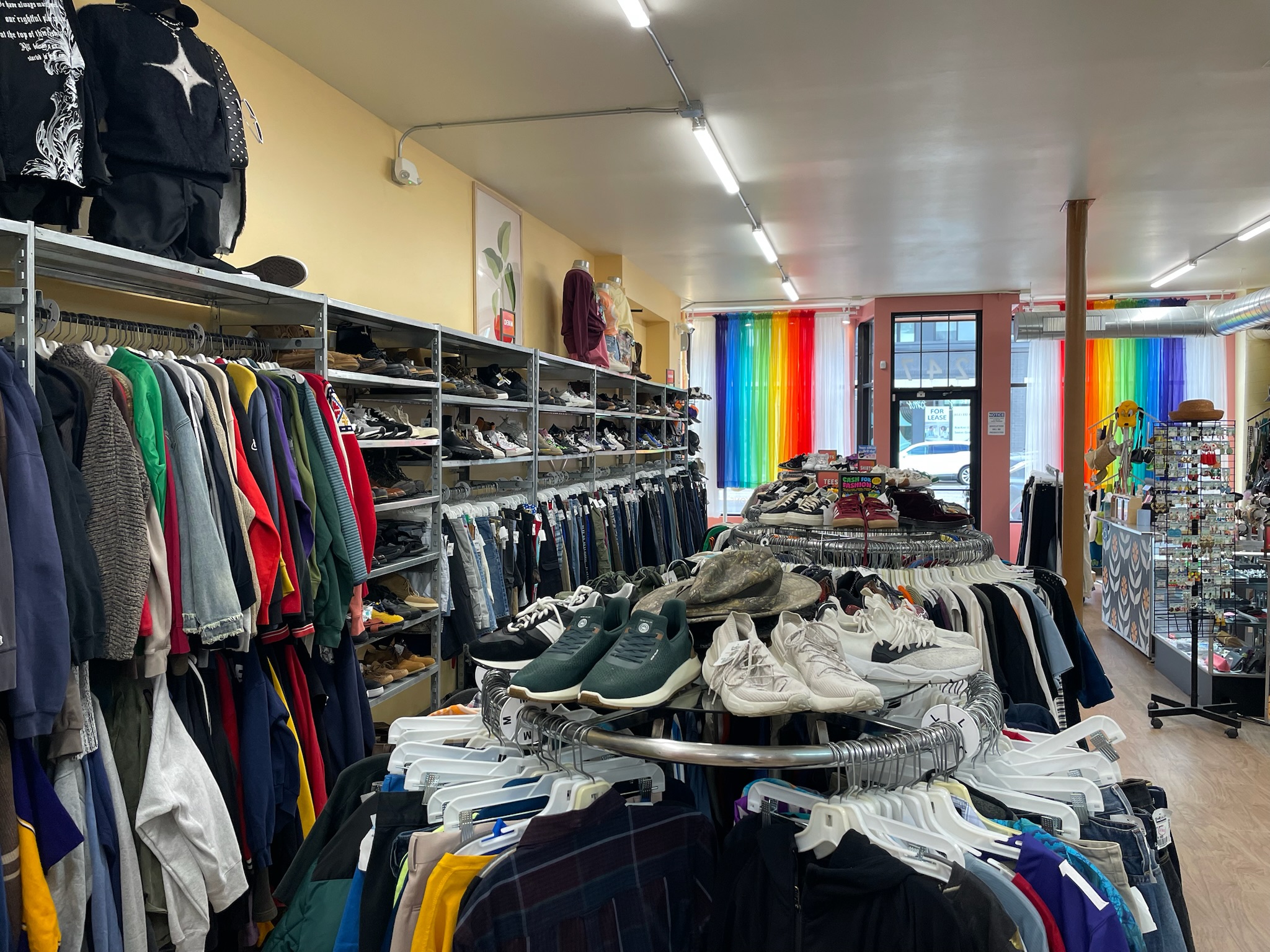 St Paul location interior featuring clothing and shoe racks