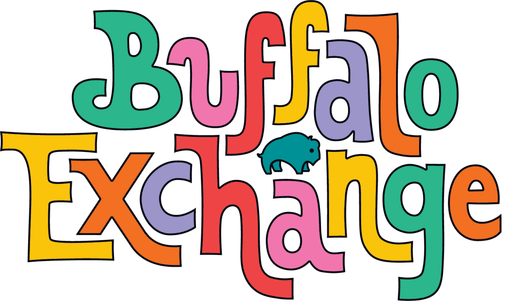 Colorful text showing the words Buffalo Exchange